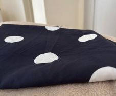 Navy Blue & White Polka Dot Fabric