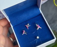 Silver earrings and pendant