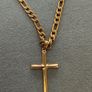 Adorato Jewelry 24k Gold Cross Figaro 22 inch chain Image 3