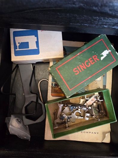 singer sewing machine and table
