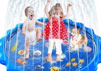 Splash Pad, Sprinkler & Splash Play Mat for Toddlers, Inflatable Outdoor Party Sprinkler Pad Wading Pool with 5 Patches for Kids (FREE POSTAGE)