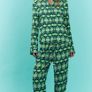 Fab Zara Bloggers Insta Famous Green Printed Co Ord Set Shirt and Wide Leg Trousers Image 2