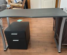 Black Ergonomic Office / Gaming Desk & Matching Under-Desk Drawer Unit