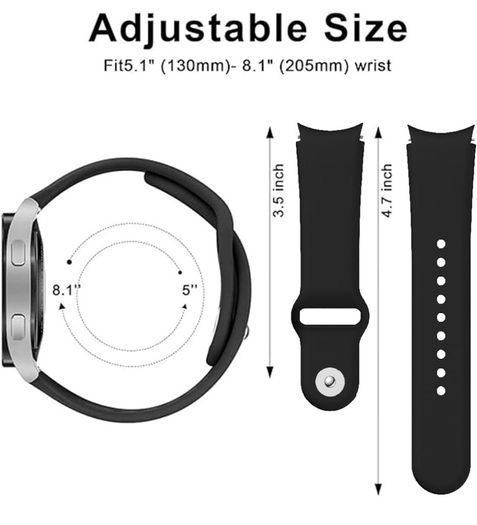 Replacement Band Silicone for Samsung Galaxy Watch 7/Watch 6 Classic/Watch FE/Watch 5 Pro, 20mm Bracelet Sport Watch Strap for Galaxy Watch 4/Active 2/Watch 3