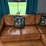 Tan leather corner sofa. Open to offers Image 2