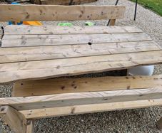 Outdoor Rustic Table with 2 benches