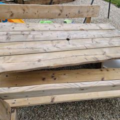 Outdoor Rustic Table with 2 benches