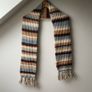 Erin Knitwear Ireland 100% Pure Wool Striped Scarf Perfect Condition Ribbed Winter Scarf Image 3