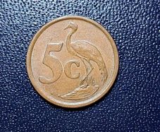 South africa 5 cent coin