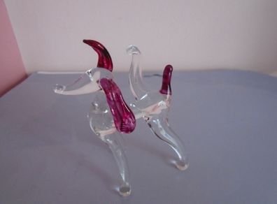 Glass dog ornament. Handblown glass figurine,Home decor,Gift