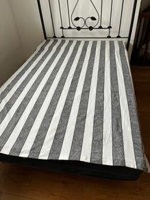 Black/White striped single duvet
