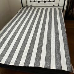 Black/White striped single duvet