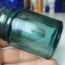 466 - Set of Three Beautiful Vintage Glass Decorative Collectible Bottles - Amber Eire Bovril, Cobalt Blue Magnesia and Turquoise Science Cream Image 9