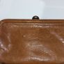 Beautiful Callard Manson Tan Leather Floral Embossed Purse Image 3