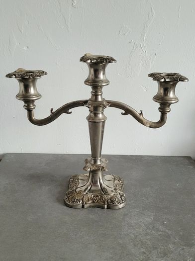 Antique silverplate candleabra