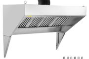 Commercial Exhaust Hood, 8FT Food Truck Hood Exhaust, 201 Stainless Steel Concession Trailer Hood with 4 Detachable U-shaped Grid Oil Filter Mesh