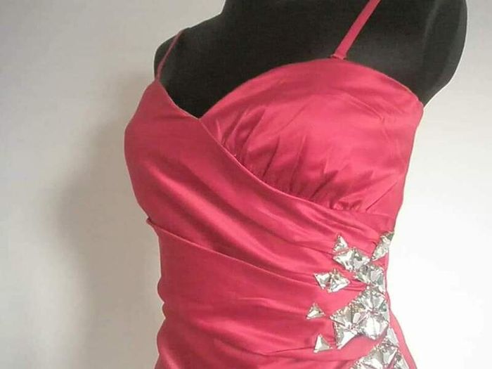 satin look dress with crystals Sizes available s and m