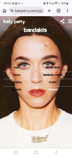 Katy Perry Malahide concert 24th June