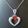 18KT White Gold Filled Crystal Heart Pendant Image 2