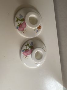 Wedgwood candle holders beautiful in meadow Sweet pattern