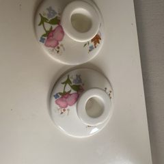Wedgwood candle holders beautiful in meadow Sweet pattern
