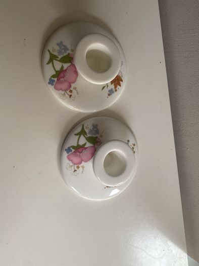 Wedgwood candle holders beautiful in meadow Sweet pattern