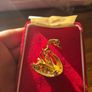 Vintage Gold Plated Glass Diamonds Swan Brooch Image 5