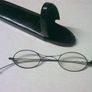 Early pair of spectacles in old papier mache case Image 4