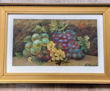 Still Life Oil Painting of Fruit and Flowers