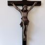 Carved Wood Hanging Crucifix Jesus Christ Cross Vintage Image 3