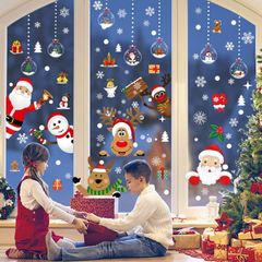 Christmas Window Clings, 218 Pcs Christmas Window Stickers, 10 Sheets Reusable Xmas Window Decals with Santa Claus Reindeer Snowman, Double-side Xmas Snowflake Window Clings for Winter Party Supplies (FREE POSTAGE)