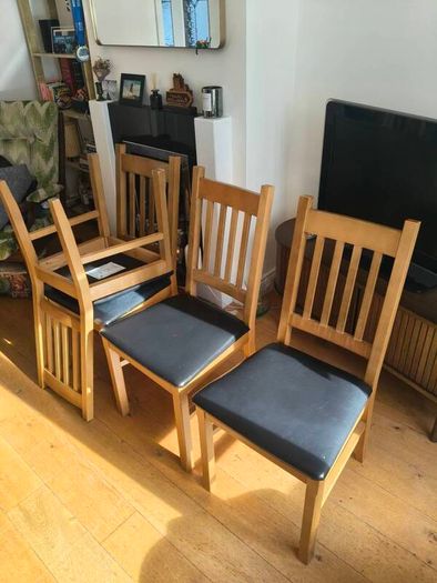 4 solid wood chairs