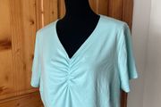 Riona Stone Ladies turquoise short sleeve top plus size new