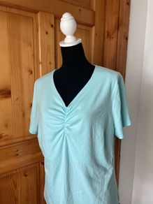 Riona Stone Ladies turquoise short sleeve top plus size new