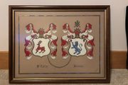 Vintage Hand Painted Coat of Arms of McCarthy and Brennan families