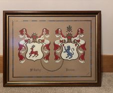 Vintage Hand Painted Coat of Arms of McCarthy and Brennan families