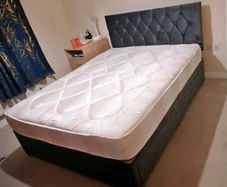 New Stylish single ,Double 4ft, 4ft6, King 5ft And 6ft Superking Sizes Divan Beds Instock. Drawers And Optional Tufted Mattresses Available. Free Delivery