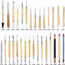 Clay Sculpting Tools,Set of 30 Pottery Tools Clay Modelling Tools Kit Wood Clay Carving Tools Set with Storage Bag,Apron and Sleeves Image 7