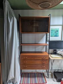Vintage ladderax storage wall unit