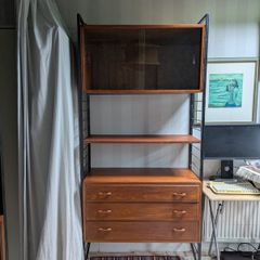Vintage ladderax storage wall unit