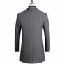 Brand New Men's Long Slim Fit Wool Coat Warm Business - colour Grey Image 5