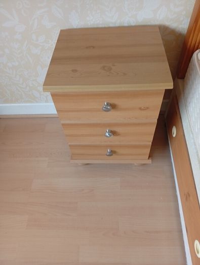 Single bed pine headboard and locker