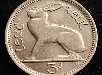 Ireland - 1968 - 3 Pence - Hare - KM.12a - UNC - [238]