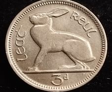 Ireland - 1968 - 3 Pence - Hare - KM.12a - UNC - [239]