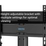 Universal TV Stand for 24 60 Inch LCD LED OLED Plasma TVs, Height Adjustable Table Top Pedestal with Bracket, 8mm Tempered Glass Base, 45kg Load, Max VESA 400x400mm, Cable Management Image 2