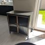 Metal and Brass cabinet with reeded glass Image 4
