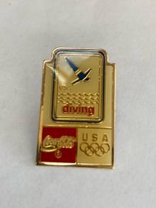 Coca Cola Diving USA Olympic pin