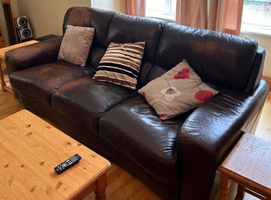 FREE Leather 3 seat sofa