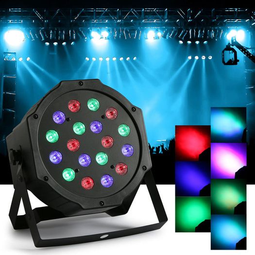 18LED Par Lights Band Music Club Bar Home Stage RGB Lighting Effect Uplighting PAR DMX-512 DJ Disco Bar Party