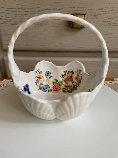 Aynsley Shell Cottage Garden Fine Bone China Basket Dish